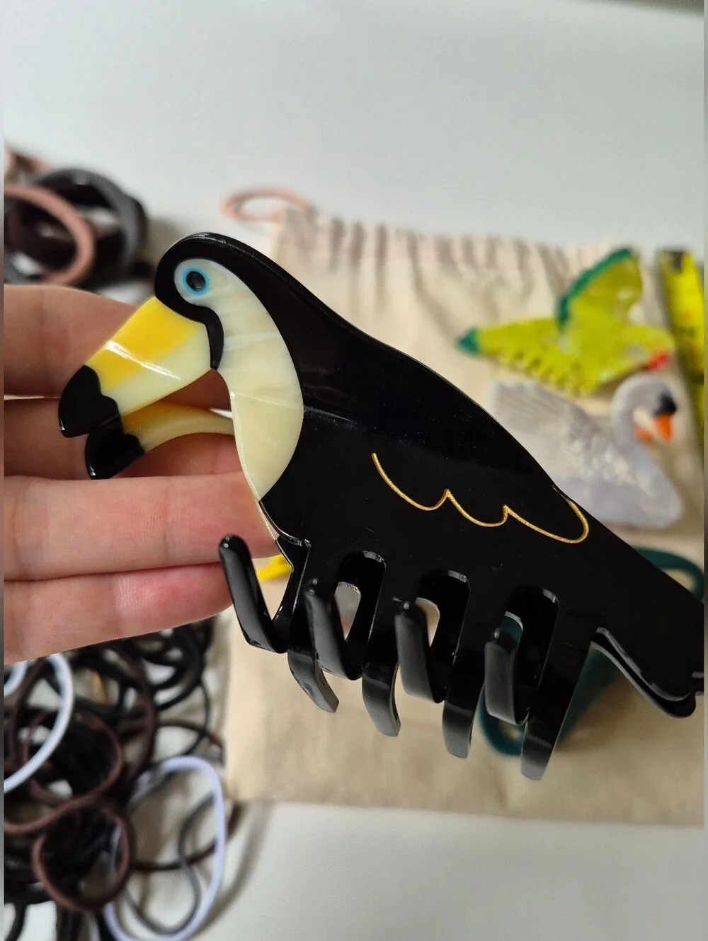 NEW - Bird Hair Clips + Damage Free Hair Tie Bundle